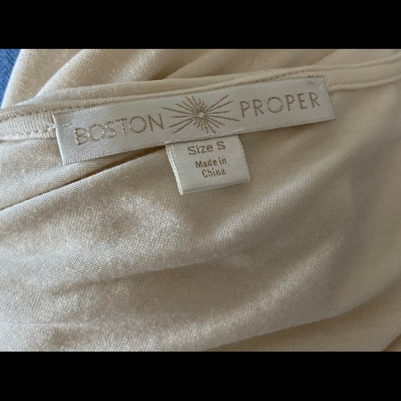 Boston Proper Womens Size Small Beige Embellished Long Sleeve Tunic Shirt - Picture 6 of 6